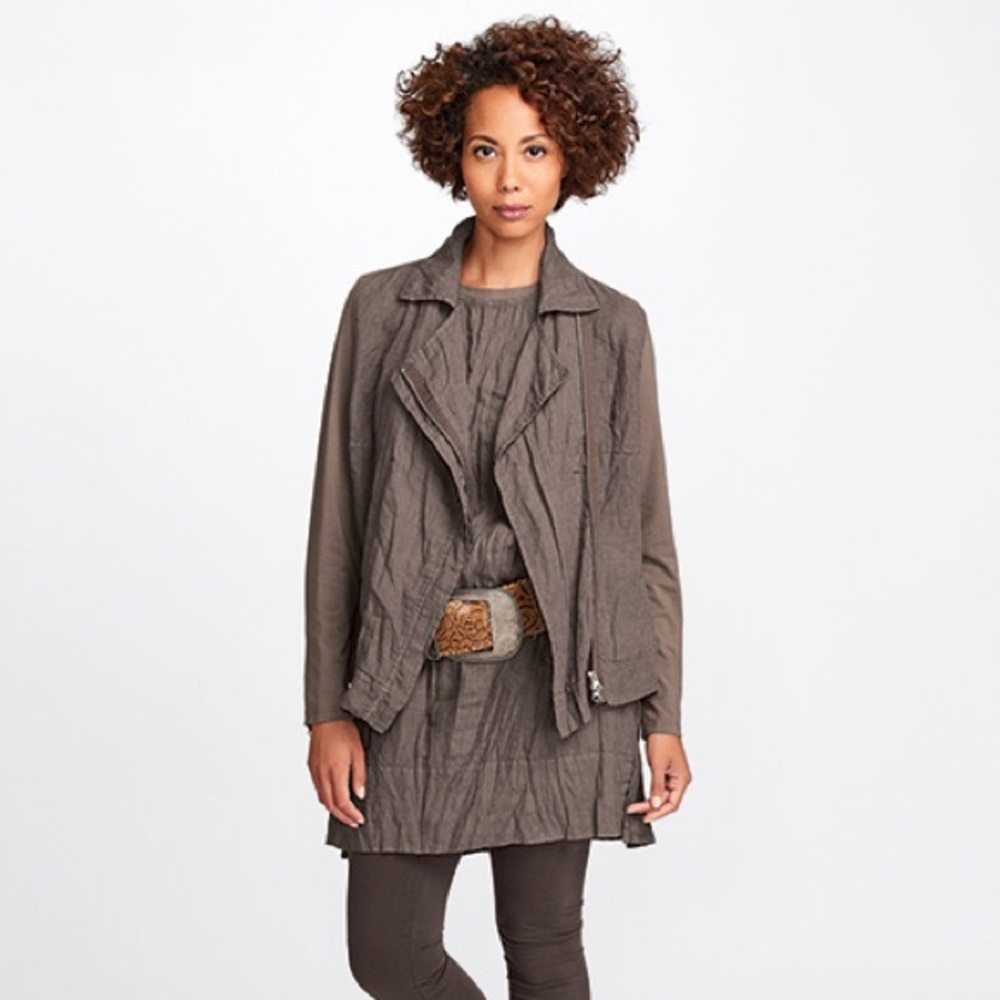FLAX Wanderlust Linen Jacket Relaxed Java Small